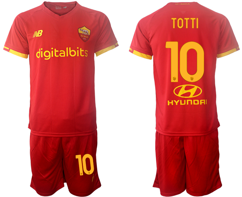 Cheap Men 2021-2022 Club AS Roma home red 10 Soccer Jersey